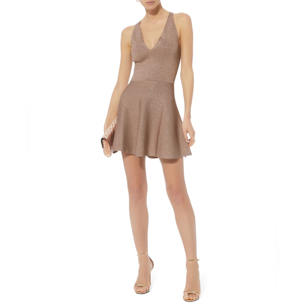 Cushnie Rose Pink Shimmer Fit-And-Flare Vday Dress Xs